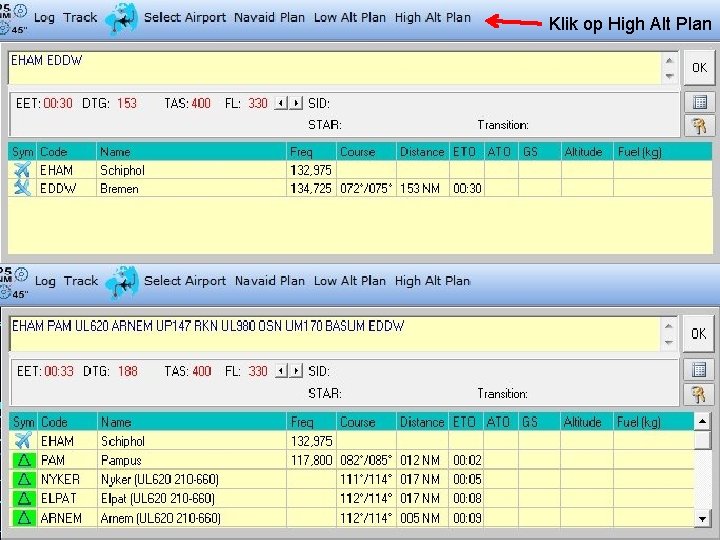 Klik op High Alt Plan 