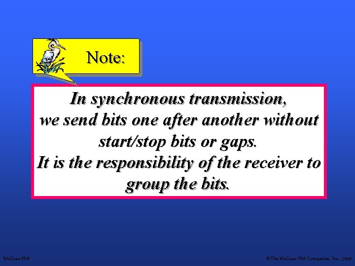 Note: In synchronous transmission, we send bits one after another without start/stop bits or