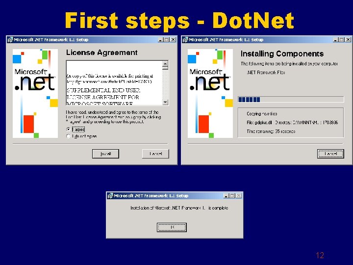 First steps - Dot. Net 12 