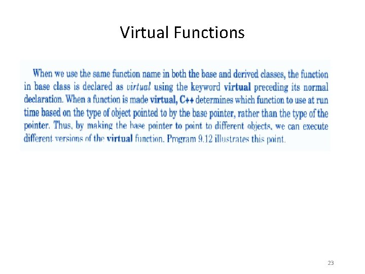 Virtual Functions 23 