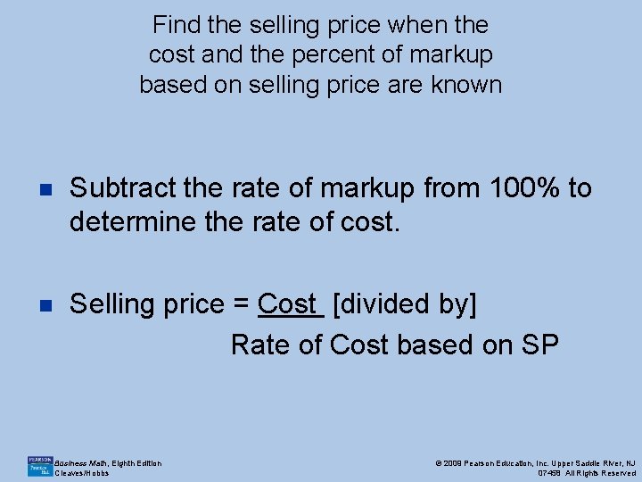 Find the selling price when the cost and the percent of markup based on