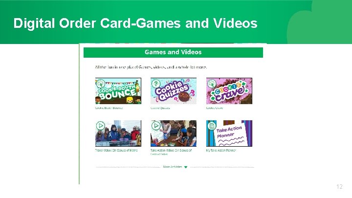 Digital Order Card-Games and Videos 12 