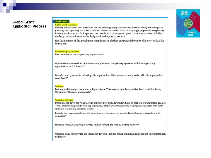 Global Grant Application Process 