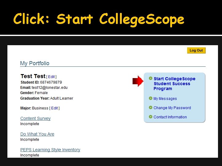 Click: Start College. Scope 