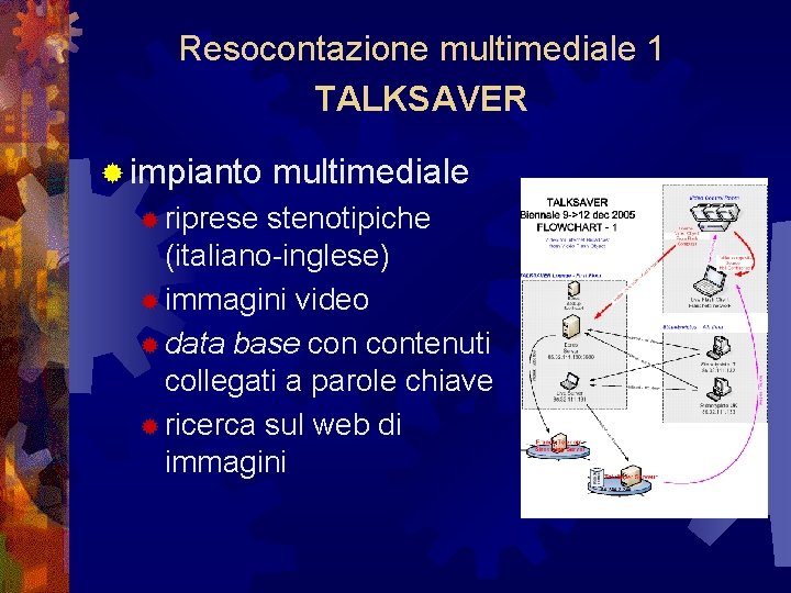 Resocontazione multimediale 1 TALKSAVER ® impianto ® riprese multimediale stenotipiche (italiano-inglese) ® immagini video