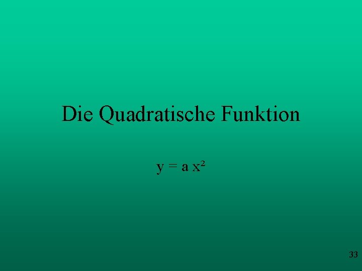 Die Quadratische Funktion y = a x² 33 