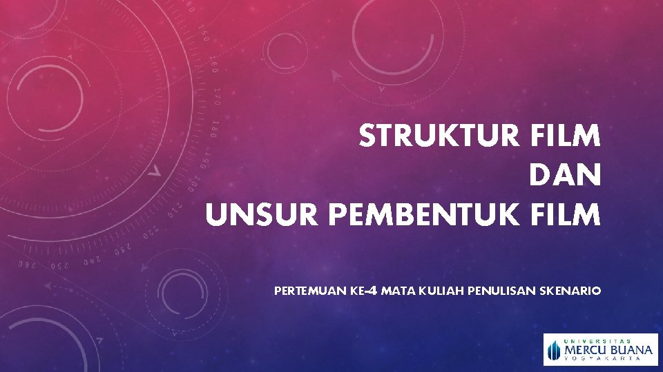 STRUKTUR FILM DAN UNSUR PEMBENTUK FILM PERTEMUAN KE-4 MATA KULIAH PENULISAN SKENARIO 