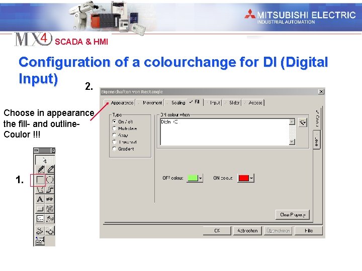 Industrial Automation SCADA & HMI Configuration of a colourchange for DI (Digital Input) 2.