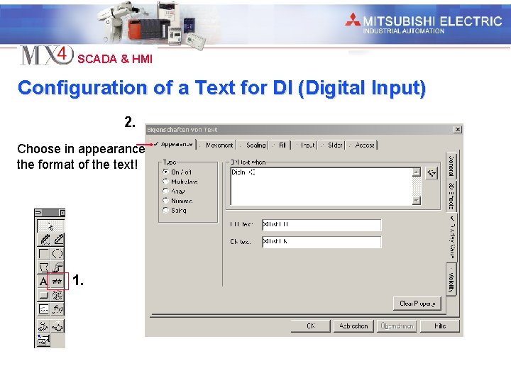 Industrial Automation SCADA & HMI Configuration of a Text for DI (Digital Input) 2.