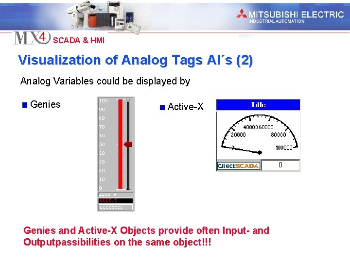 Industrial Automation SCADA & HMI Visualization of Analog Tags AI´s (2) Analog Variables could