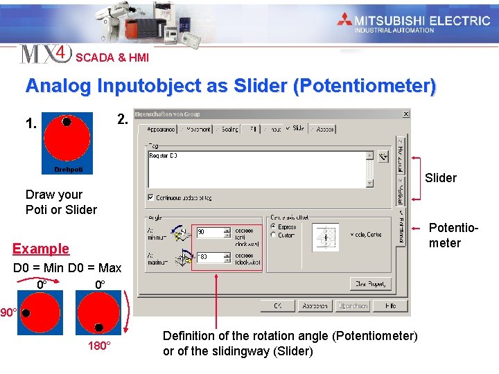 Industrial Automation SCADA & HMI Analog Inputobject as Slider (Potentiometer) 2. 1. Slider Draw