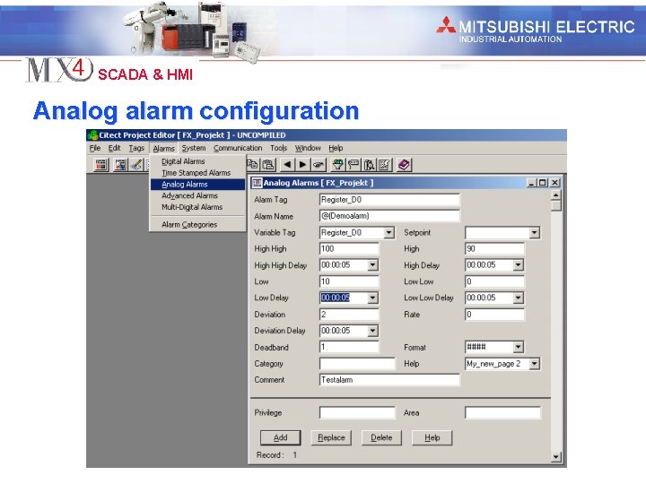 Industrial Automation SCADA & HMI Analog alarm configuration 