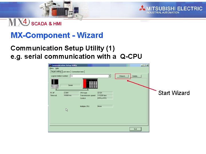 Industrial Automation SCADA & HMI MX-Component - Wizard Communication Setup Utility (1) e. g.