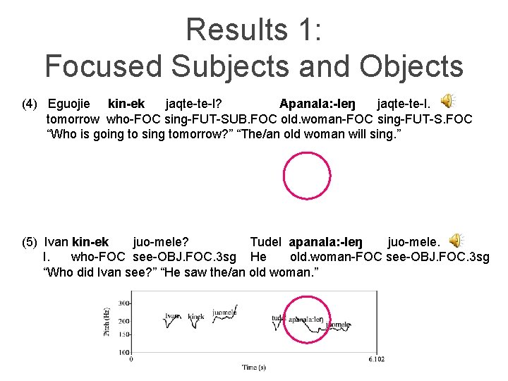 Results 1: Focused Subjects and Objects (4) Eguojie kin-ek jaqte-te-l? Apanala: -leŋ jaqte-te-l. tomorrow