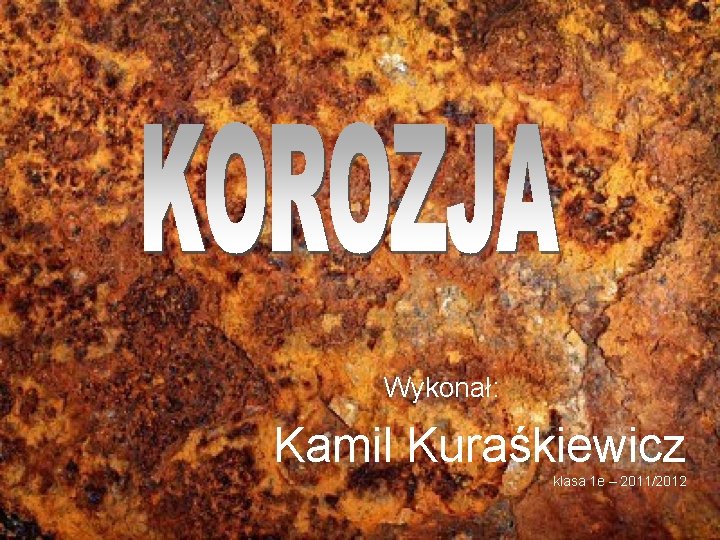 Wykonał: Kamil Kuraśkiewicz klasa 1 e – 2011/2012 