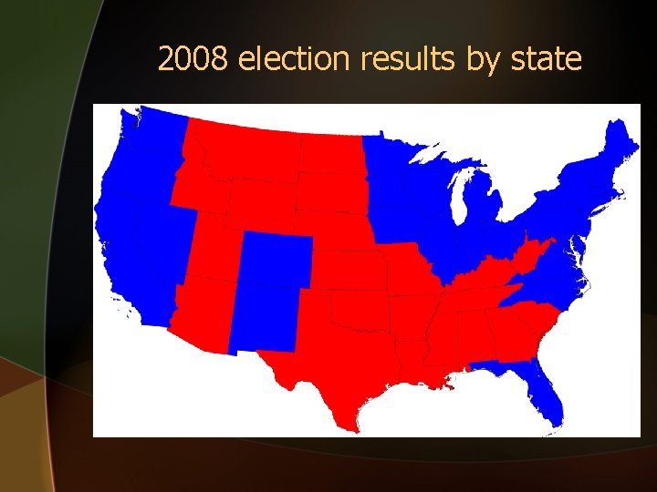 2008 election results by state 