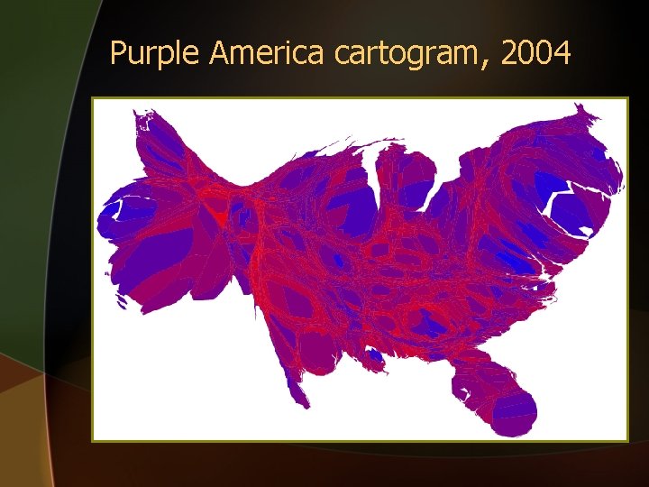 Purple America cartogram, 2004 