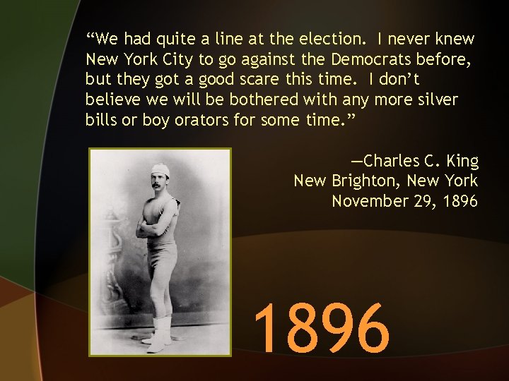 “We had quite a line at the election. I never knew New York City