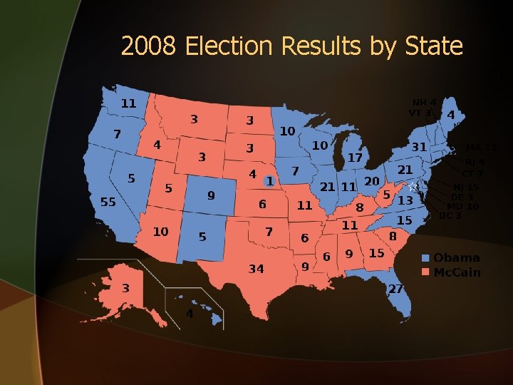 2008 Election Results by State 