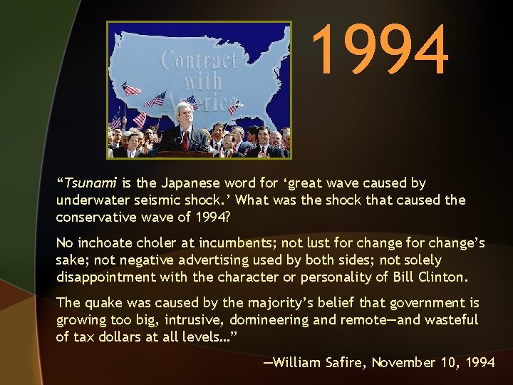 1994 “Tsunami is the Japanese word for ‘great wave caused by underwater seismic shock.