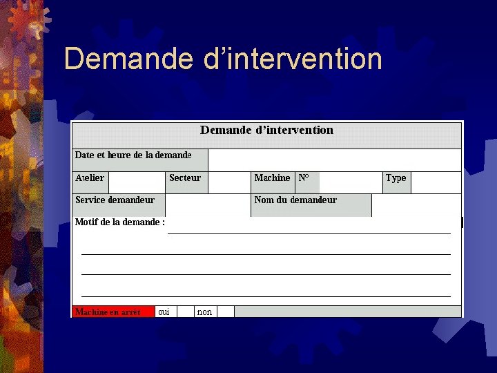 Demande d’intervention Demande d’intervention