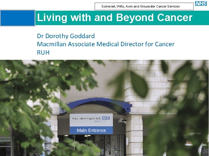 Somerset, Wilts, Avon and Gloucester Cancer Services Living with and Beyond Cancer Dr Dorothy