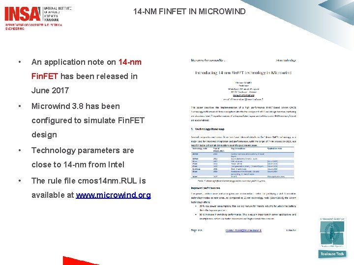  14 -NM FINFET IN MICROWIND • An application note on 14 -nm Fin.