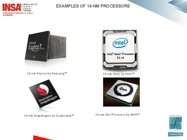  EXAMPLES OF 14 -NM PROCESSORS 14 -nm Exynos by Samsung™ 14 -nm Snapdragon