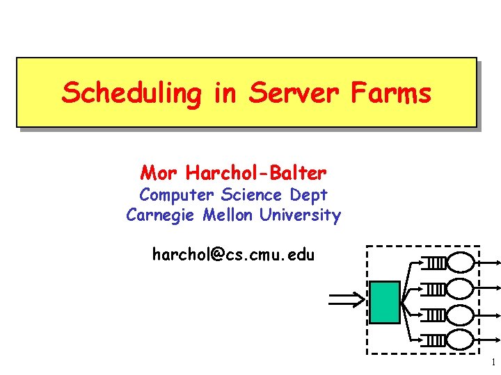 Scheduling in Server Farms Mor Harchol-Balter Computer Science Dept Carnegie Mellon University harchol@cs. cmu.