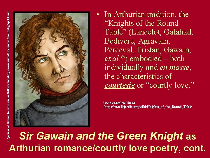 a “portrait of Gawain by artist Jackie Sullivan fromhttp: //www. runtotheocean. net/sketchblog/apr 03. html a “portrait of Gawain by artist Jackie Sullivan fromhttp: //www. runtotheocean. net/sketchblog/apr 03. html
