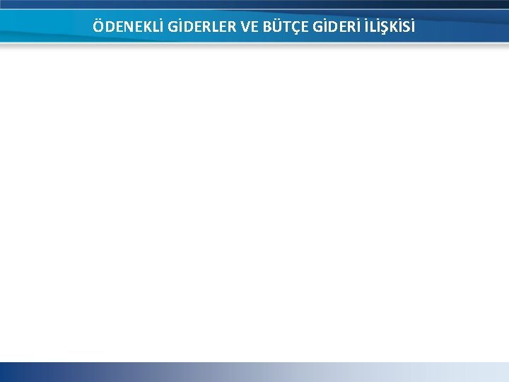 ÖDENEKLİ GİDERLER VE BÜTÇE GİDERİ İLİŞKİSİ ÖDENEKLİ GİDERLER VE BÜTÇE GİDERİ İLİŞKİSİ