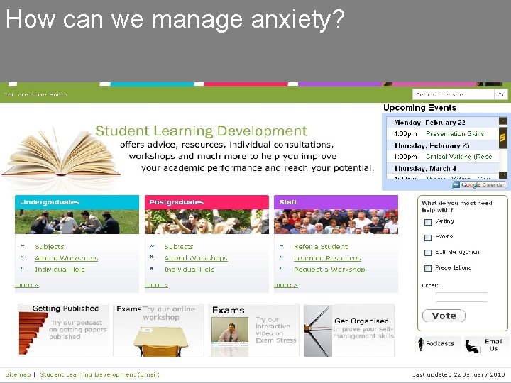 How can we manage anxiety? 