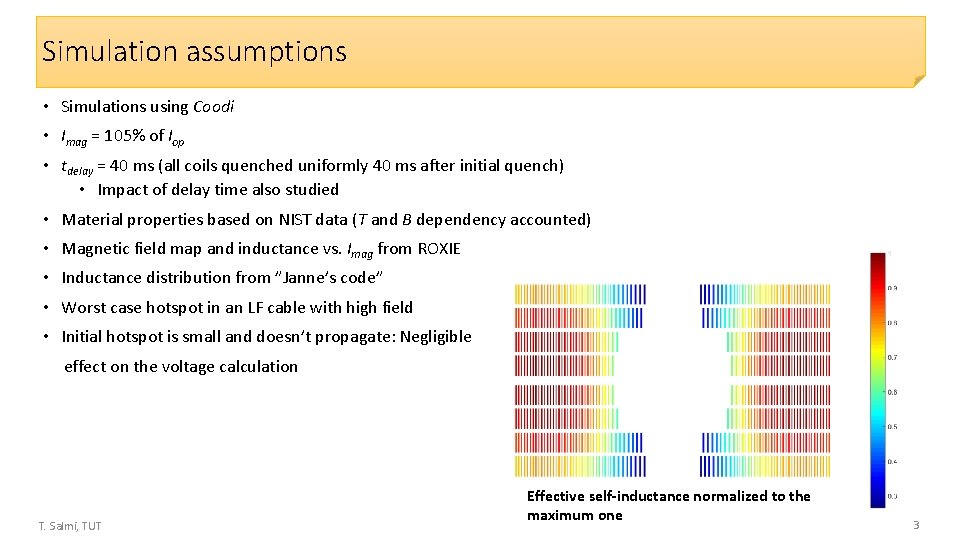 Simulation assumptions • Simulations using Coodi • Imag = 105% of Iop • tdelay
