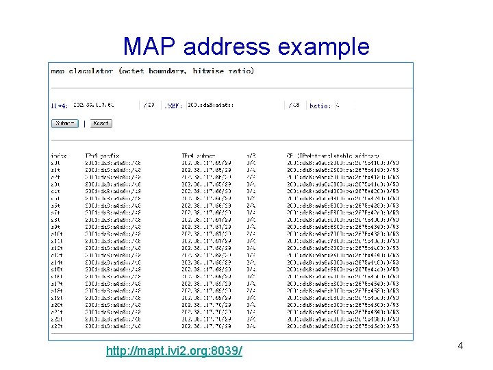 MAP address example http: //mapt. ivi 2. org: 8039/ 4 