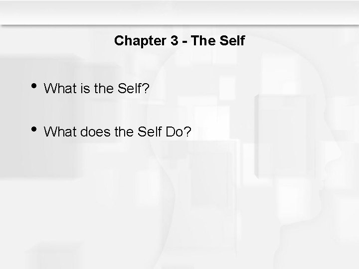 Chapter 3 - The Self • What is the Self? • What does the