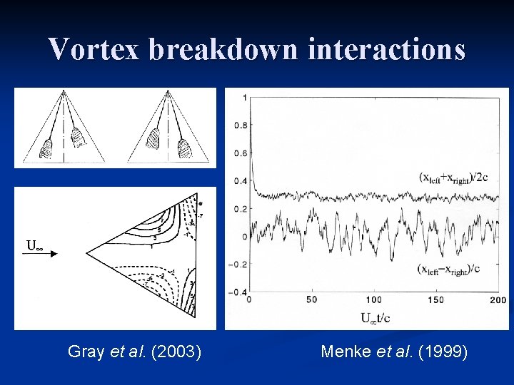 Vortex breakdown interactions Gray et al. (2003) Menke et al. (1999) 