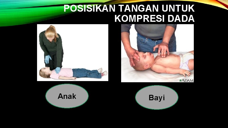 POSISIKAN TANGAN UNTUK KOMPRESI DADA Anak Bayi 