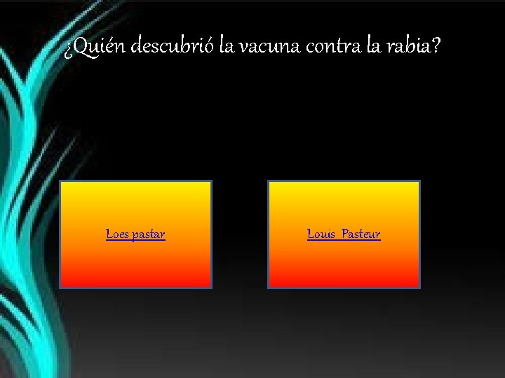 ¿Quién descubrió la vacuna contra la rabia? Loes pastar Louis Pasteur 