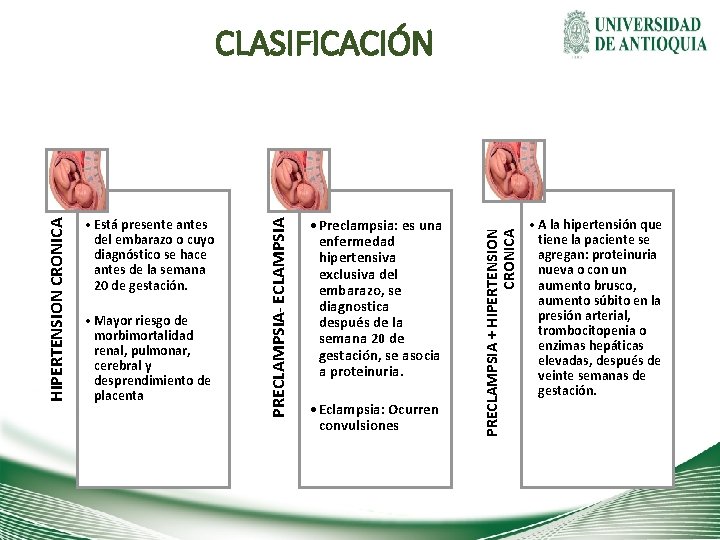  • Mayor riesgo de morbimortalidad renal, pulmonar, cerebral y desprendimiento de placenta •
