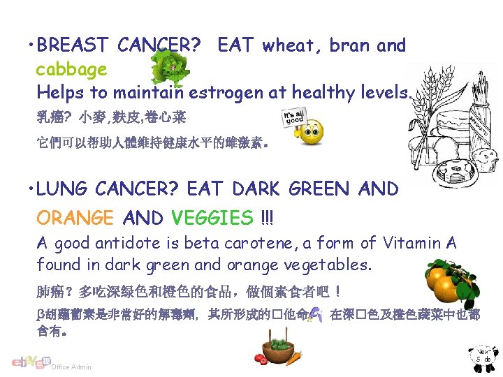  • BREAST CANCER? EAT wheat, bran and cabbage Helps to maintain estrogen at
