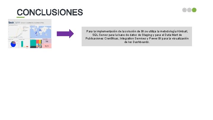 Para la implementación de la solución de BI se utiliza la metodología Kimball, SQL