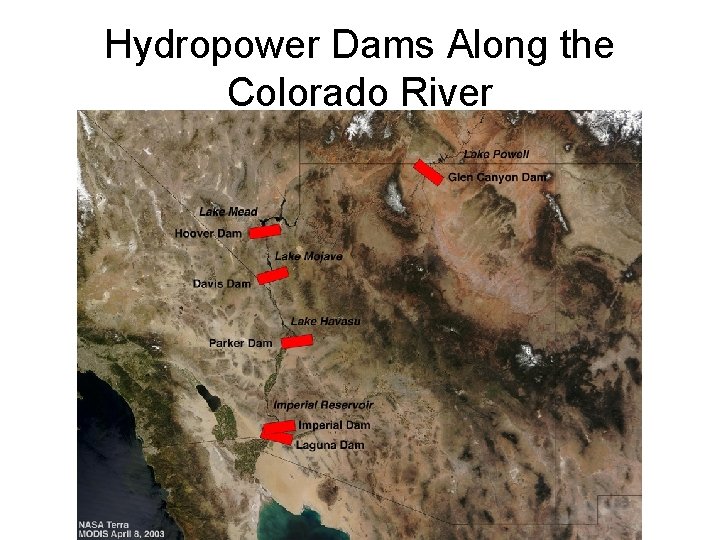 Hydropower Dams Along the Colorado River 