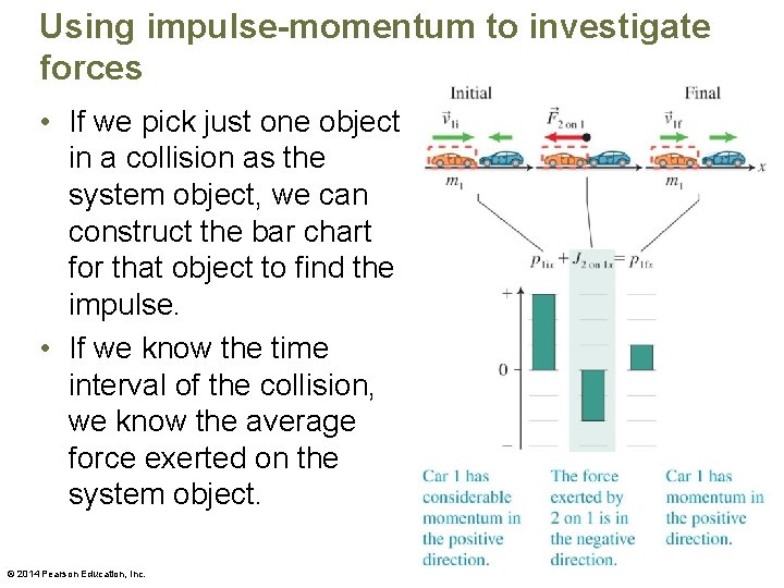 Using impulse-momentum to investigate forces • If we pick just one object in a