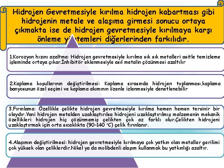 Hidrojen Gevretmesiyle kırılma hidrojen kabartması gibi hidrojenin metale ve alaşıma girmesi sonucu ortaya çıkmakta