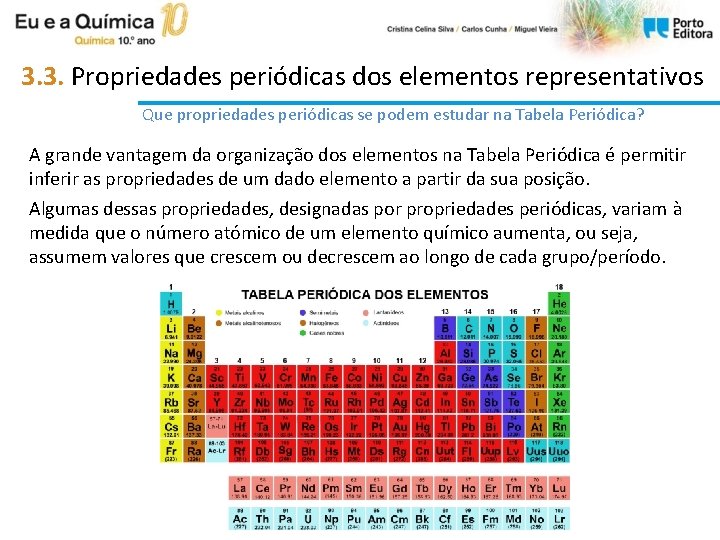 3. 3. Propriedades periódicas dos elementos representativos Que propriedades periódicas se podem estudar na 3. 3. Propriedades periódicas dos elementos representativos Que propriedades periódicas se podem estudar na