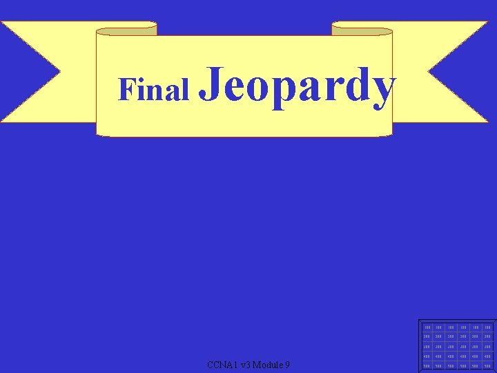 Final Jeopardy CCNA 1 v 3 Module 9 100 100 100 200 200 200