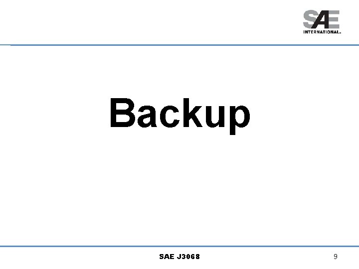 Backup SAE J 3068 9 Backup SAE J 3068 9