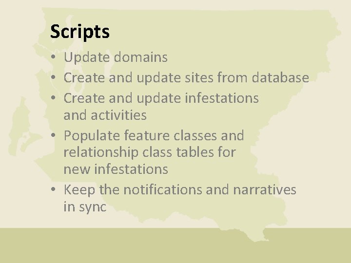 Scripts • Update domains • Create and update sites from database • Create and