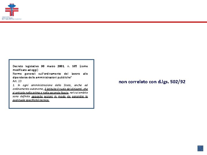 Decreto legislativo 30 marzo 2001, n. 165 (come modificato ad oggi) Norme generali sull'ordinamento