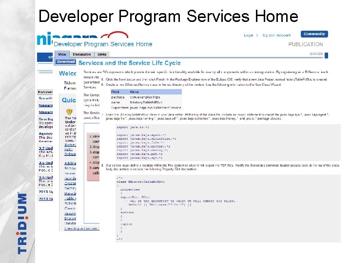 Developer Program Services Home 